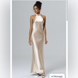 BLACK AW Bridal Satin Floor Length Dress